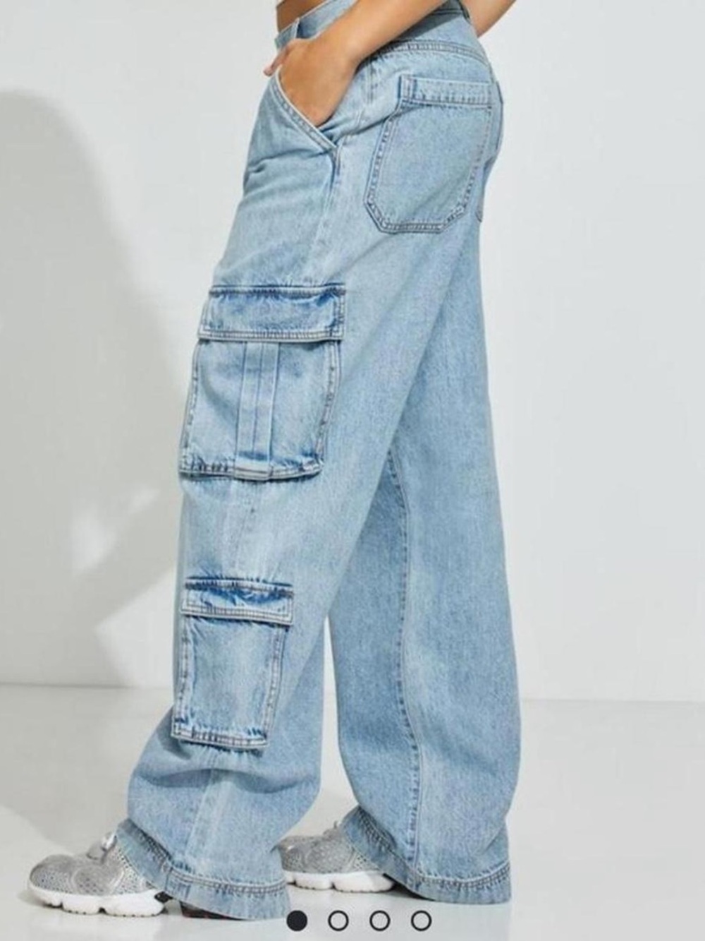 Garage denim Wide Leg Light Blue Cargo Denim Jeans